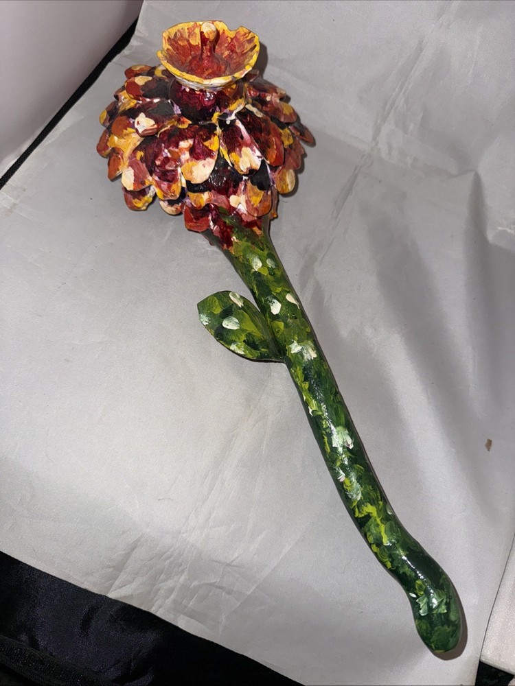 HAND PAINTED FLOWER MADE FROM A GOURD