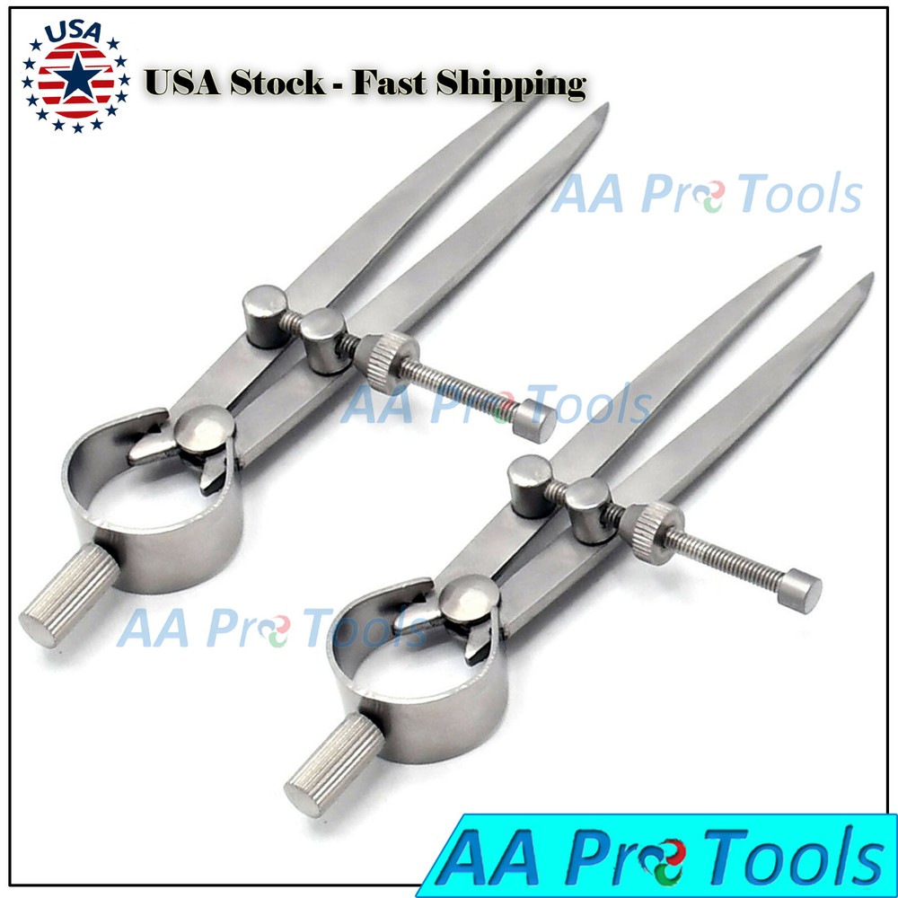 2 Pcs 4" Spring Joint Divider Caliper Measuring Dental Lab Instruments