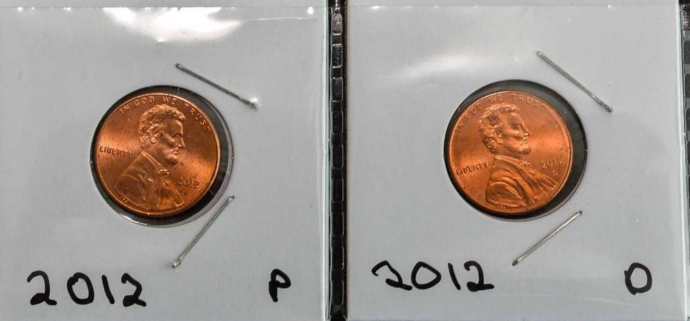 2012-P&D Lincoln Shield Cent (2) Penny Set BRILLIANT UNCIRCULATED