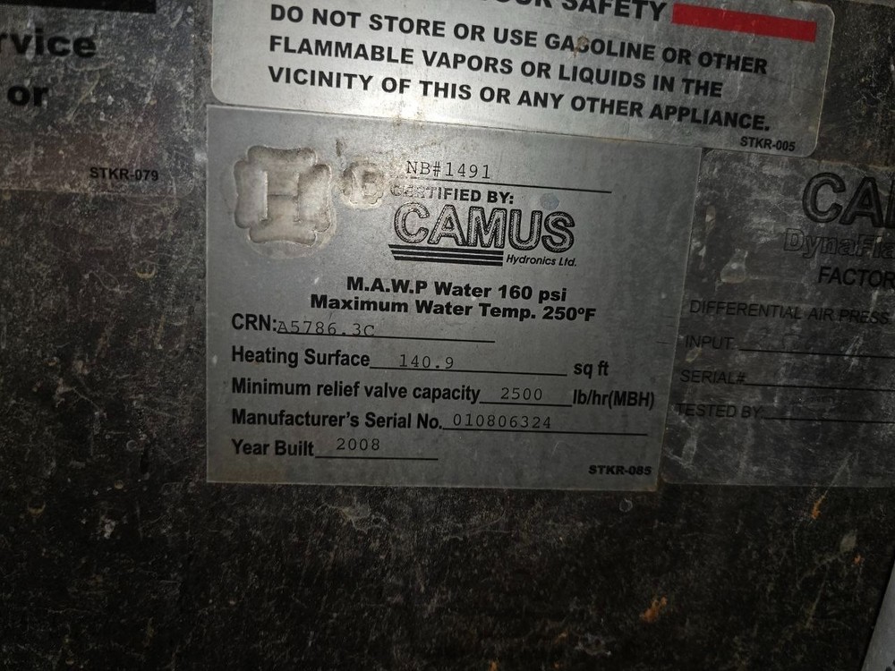 Camus DFNH-2500 Hot Water Boiler | 2,500,000 BTU | Natural Gas | Commercial