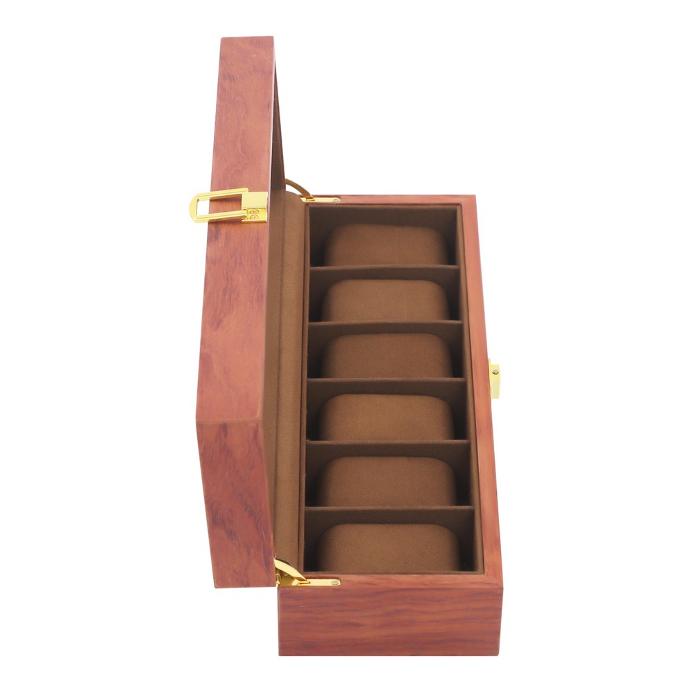 Watch Storage Box 6-Compartment Watches Display Case Storing Organizing Holder