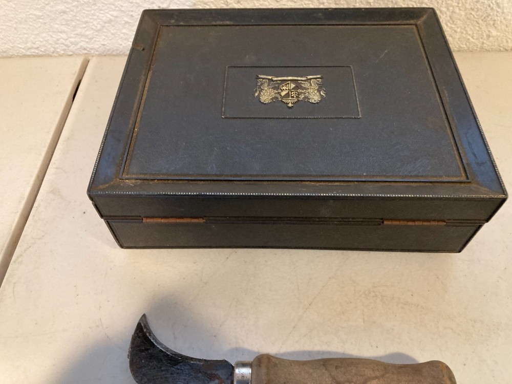 Vintage Math IV Plastic Cigar Box w/ 5+ Woodworking Tools Lot
