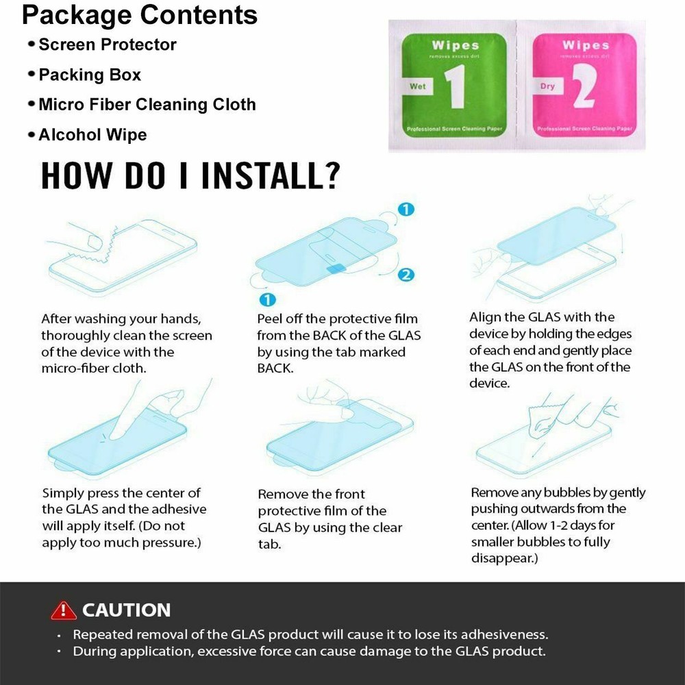 Front+Back Full Body Tempered Glass Screen Protector for iPhone 12 Pro Max Mini