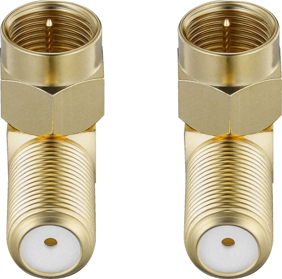 🔥 Rocketfish 90 Degree Coax Adapter 2 Pack Right Angle RF Gold Open Box 🔥