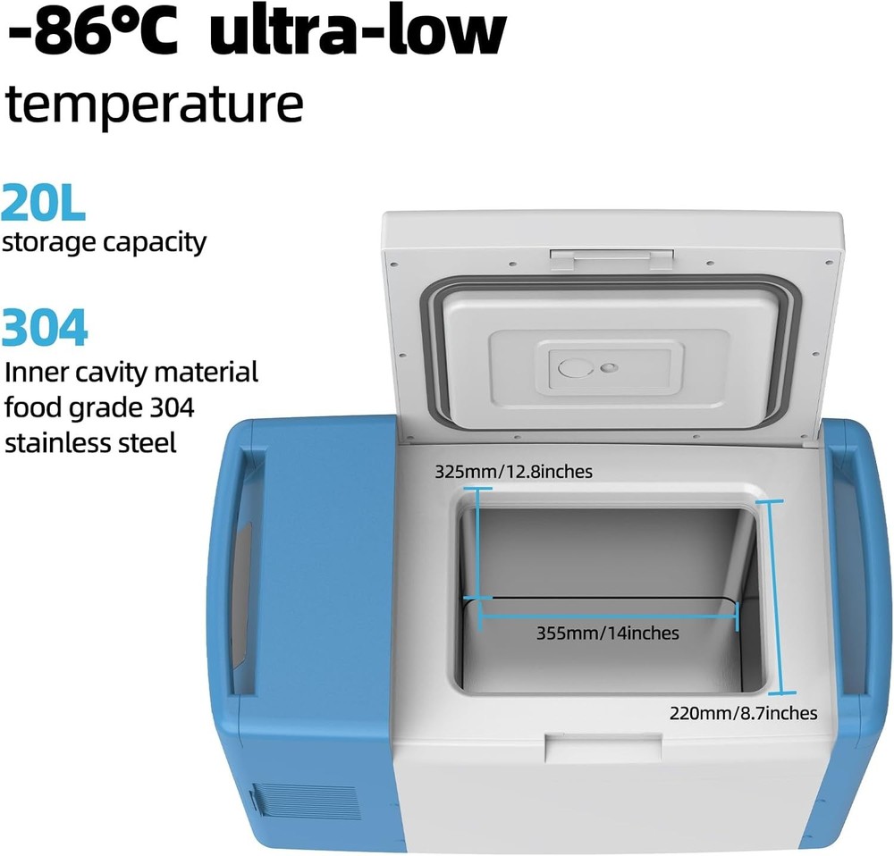 20L -86℃ Ultra Low Temperature Freezer Laboratory Sample Cooling Storage Freezer