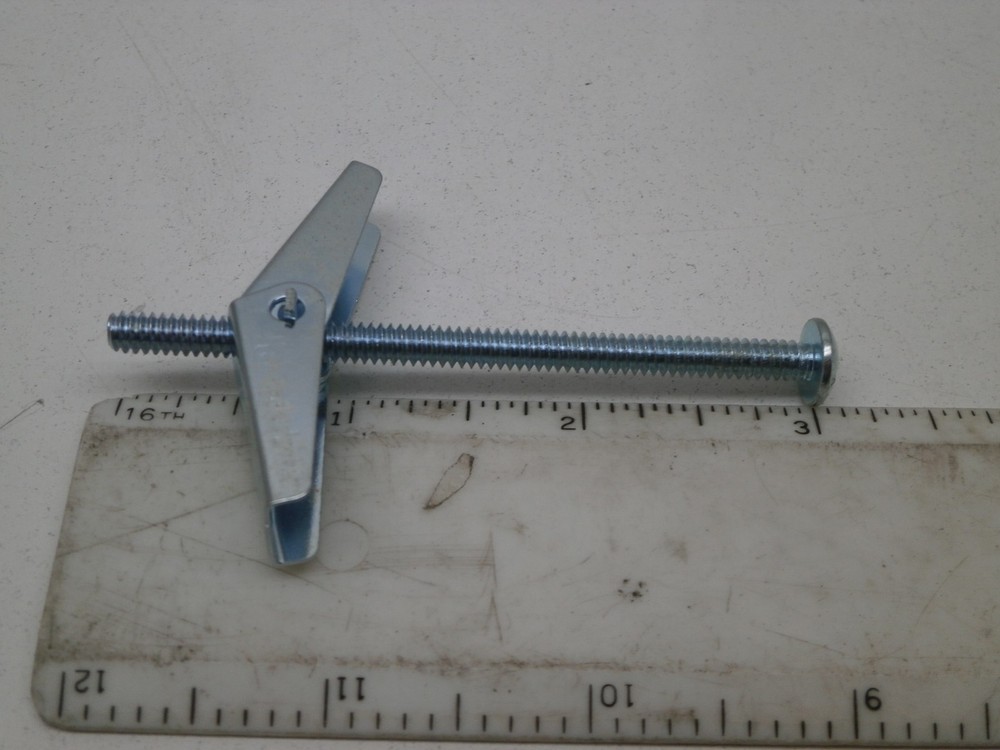 (6-pack) 3/16 x 3" Round Head Toggle Bolt Wall Anchor