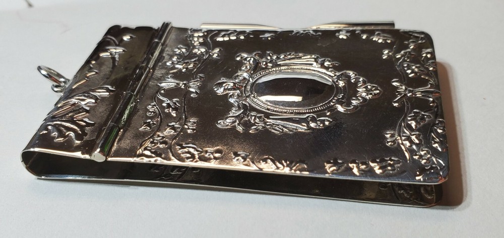 Large Vintage Sterling Silver Notepad Holder PL4