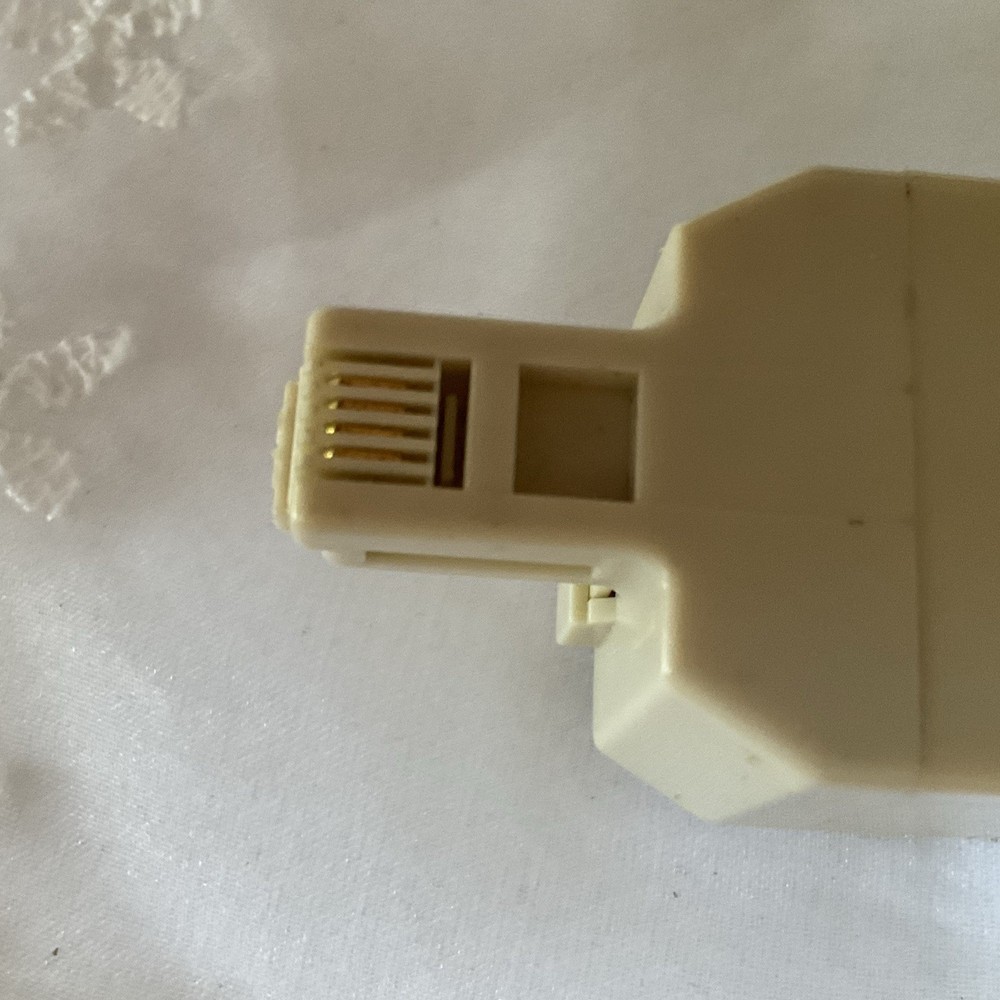 Modular Telephone Line Double Jack Connector Good Condition