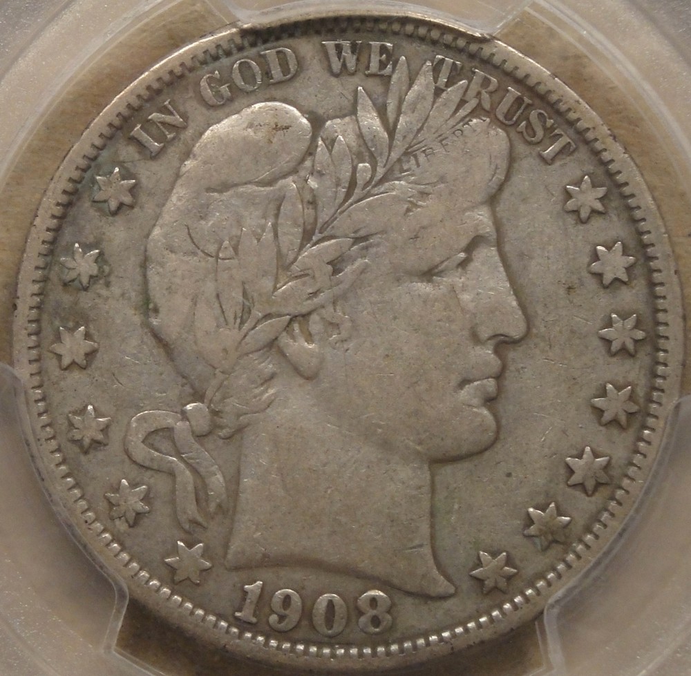1908-S Barber Half Dollar 50c PCGS Certified VF20