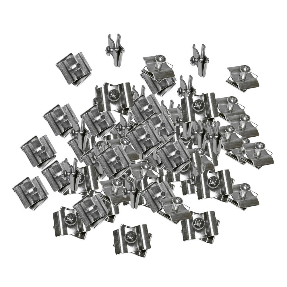 100Pc Chrome Wire Connector Clamp Joiner Gridwall Panel Cube Storage Clipping