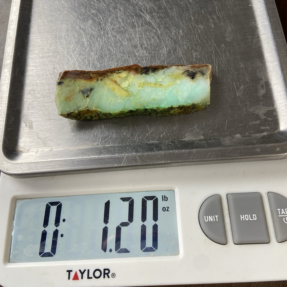 Electrifying Blue Chrysoprase Rough Slab 1.20 Oz