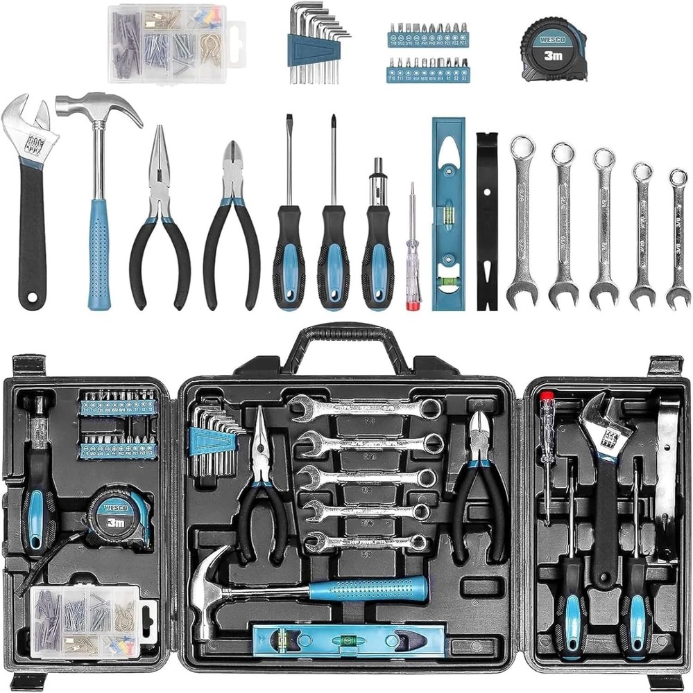Tool Kit Home 144 Piece Hand Tool Set W/ Storage Box General Basic Repair Tool
