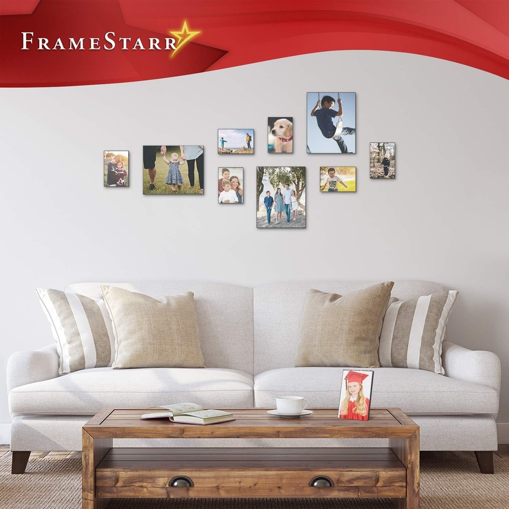 8x10 Picture Frame Set (Black, 3 Pack), Front-Loading Contemporary Modern Sty...