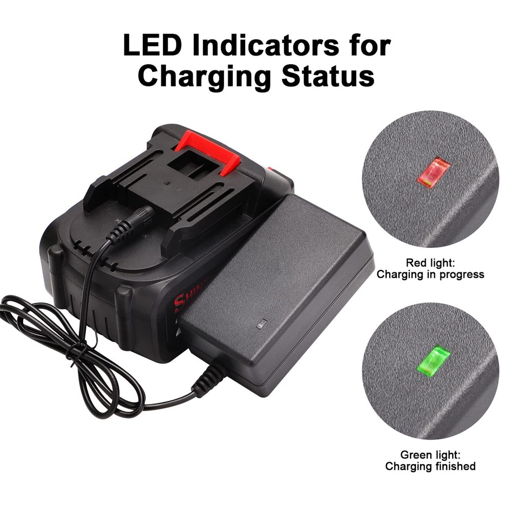 21V Lithium Battery - 4.0 Ah Battery with Charger Adapter Led Indicator