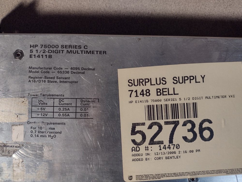 HP E1411B 75000 SERIES 5-1/2-DIGIT MULTIMETER