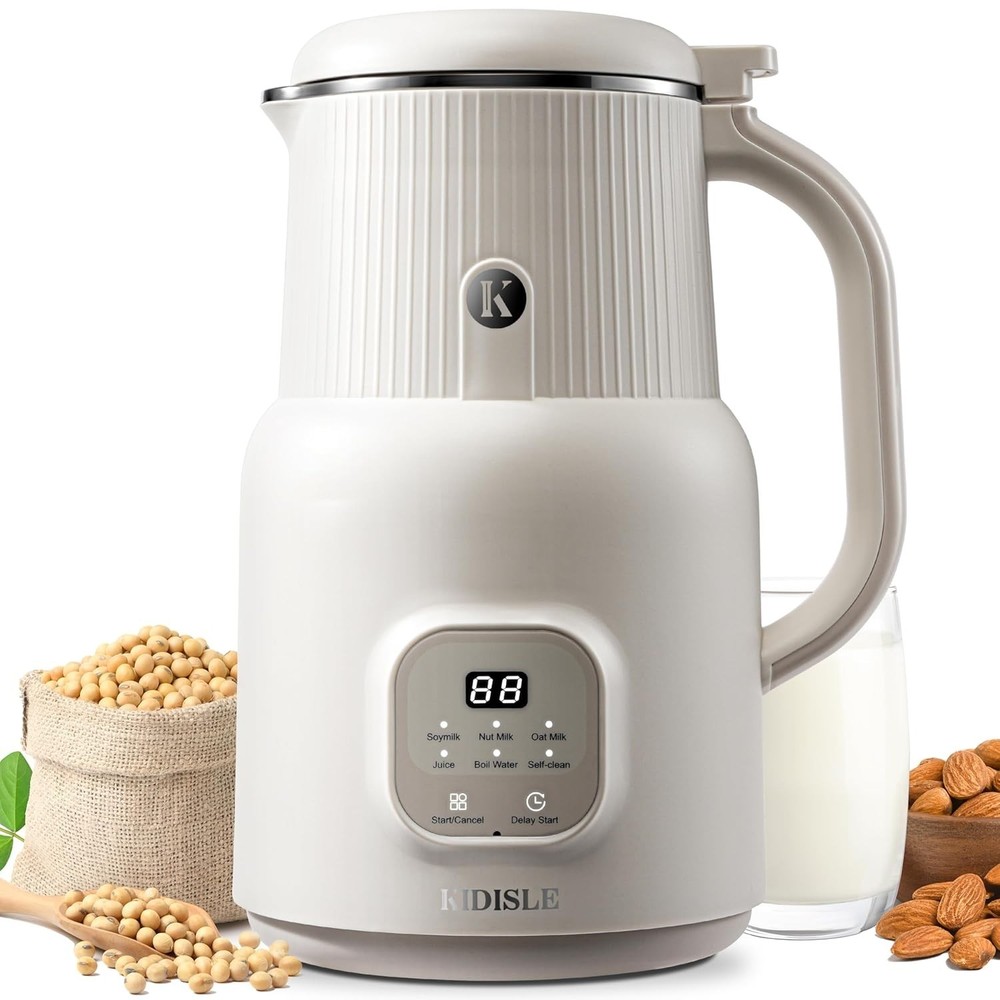 Stylish White Nut Milk Maker – 2-Hour Keep Warm & Comprehensive Accessories