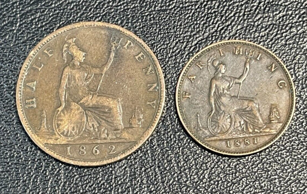 Assorted Early Great Britain 2 Coins lot