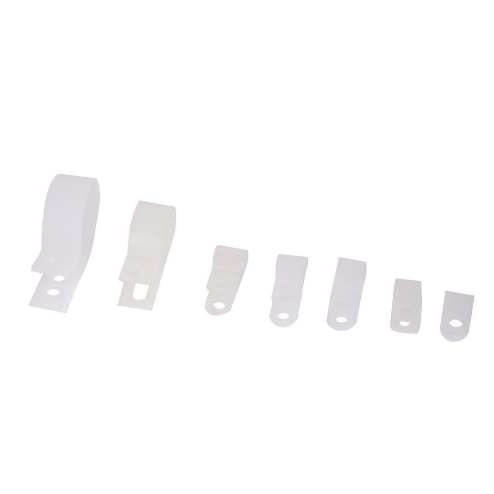 200pcs Plastic Nylon Cable Clamp R Type P Type Wire Clip Fasteners Assorted Box