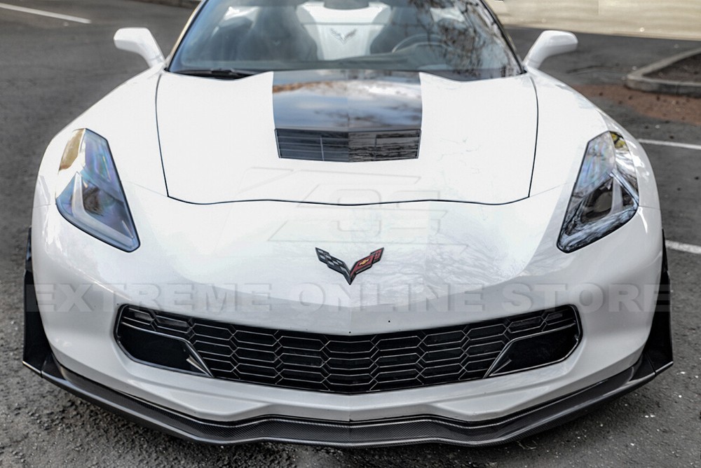 For 14-19 Corvette C7 With Camera | Z06 PAINTED CARBON FLASH Front Bumper Grille