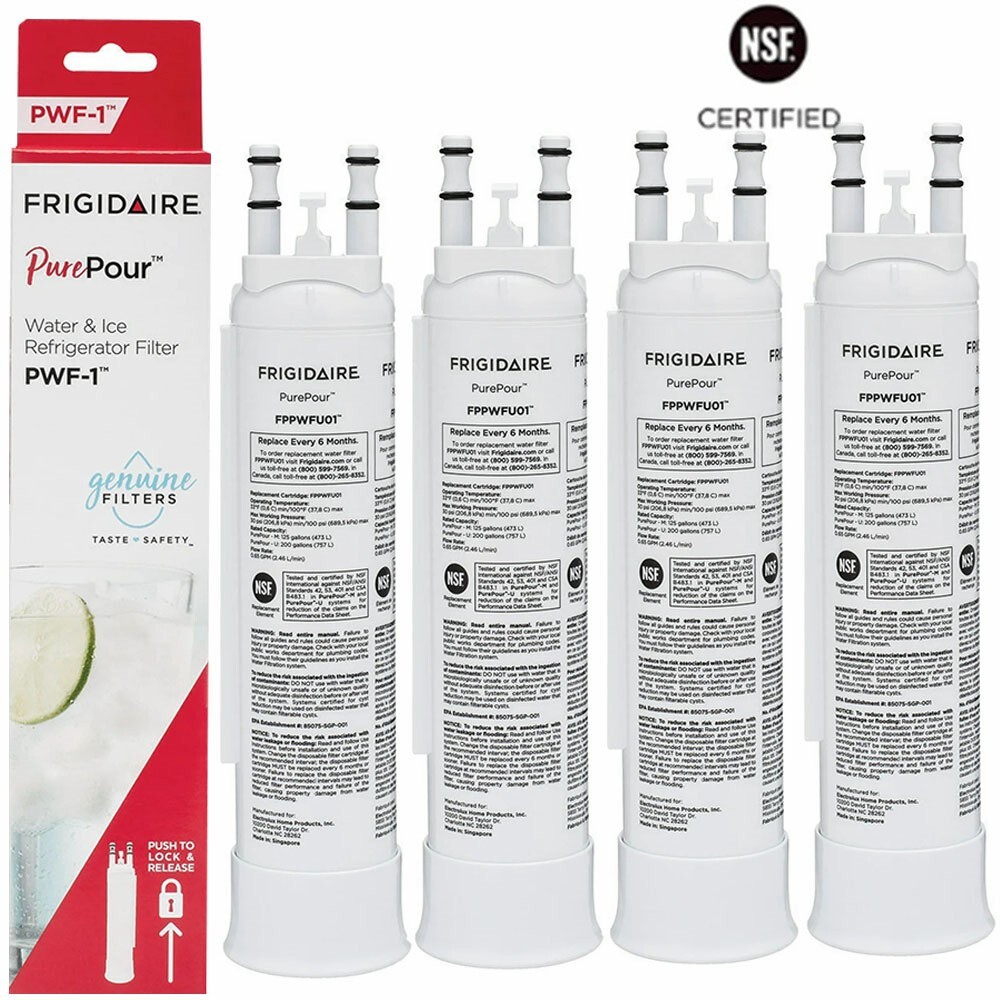 Frigidaire FPPWFU01 PurePour PWF-1 Refrigerator Water Filter-4PACK