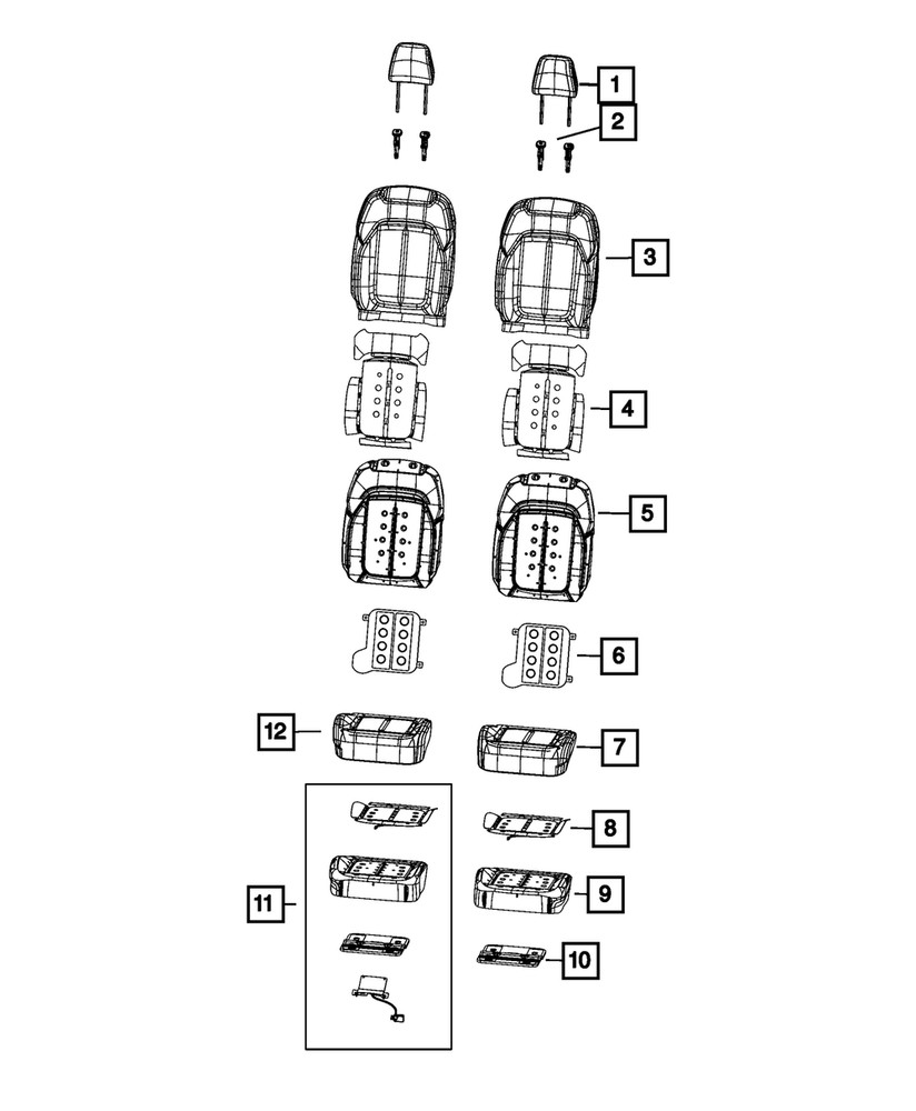 Genuine Mopar Front Seat Back Cover Left 7ME61WT5AB