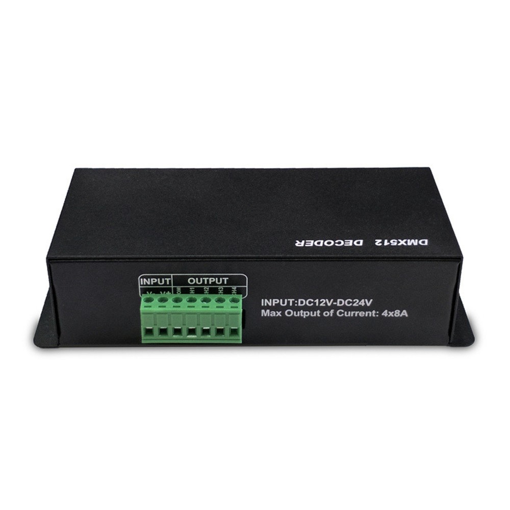 DC12V~24V LED RGBW DMX 512 Controller Decoder Dimmer 4 Channel 8A Stripe Light T