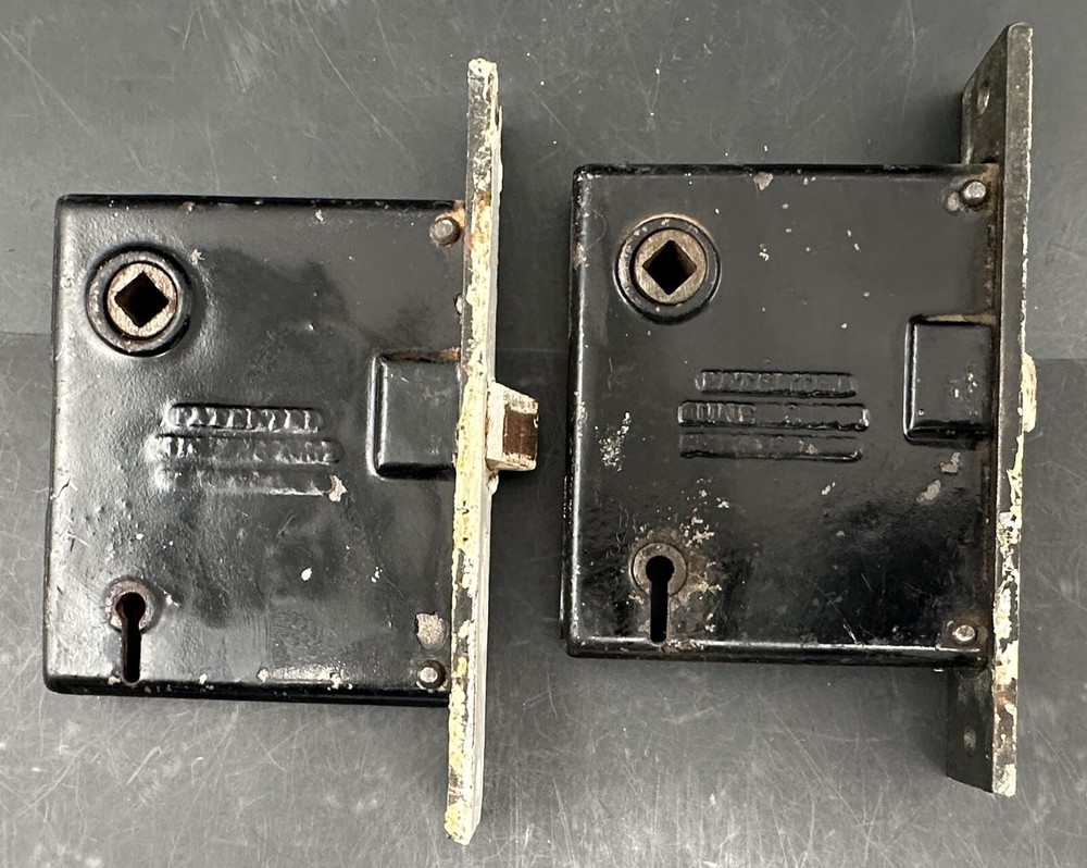 Antique Vintage Door Hardware Lot Mortise Lock Sargent Easy Spring Knobs Plates