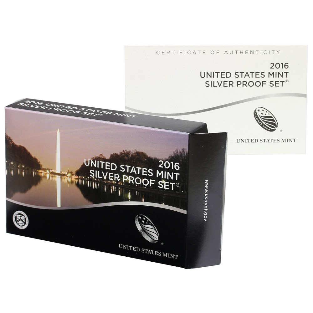 Empty Packaging Replacement Silver Proof Set Box & COA No Coins 2016