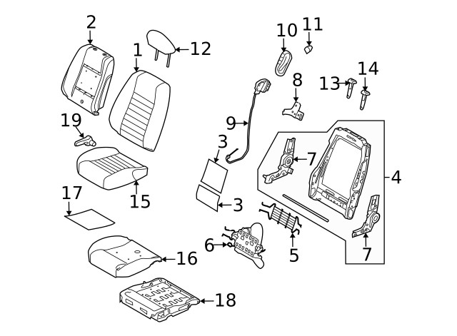 Genuine Ford Headrest DR3Z-63611A08-EA