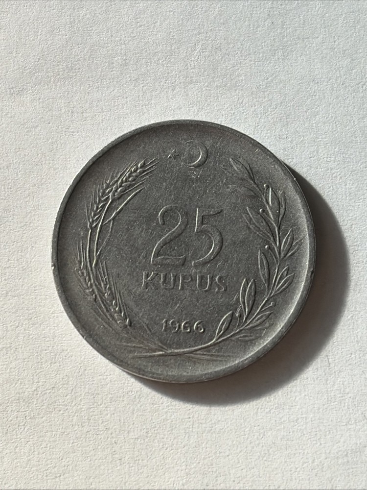 1966 Turkey Coin-25 Kurus-Circulated