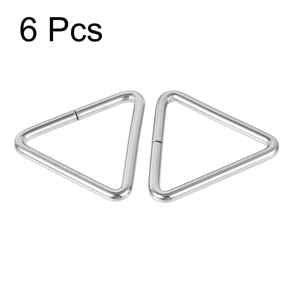Metal Triangle Ring Buckle 2"(50mm) Inner Width for Strap Craft DIY 6pcs