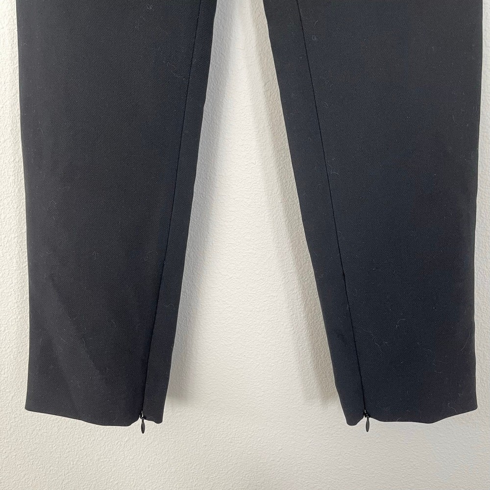 ST. JOHN Black Ankle Zip Trouser Pants (Size 4)