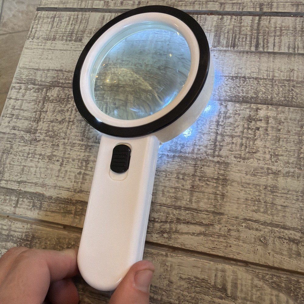 Large 4" LED Lighted Handheld Magnifying Glass Reading Craft Low Vision