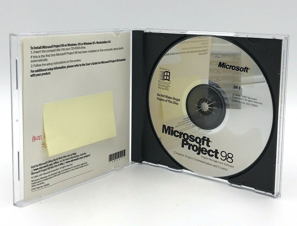 Microsoft Project 98 SR-1 Project Management Software CD Key Product Code