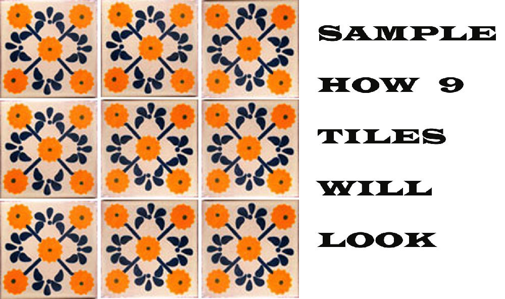 #C030 MEXICAN CERAMIC HANDMADE TALAVERA TILE SETS