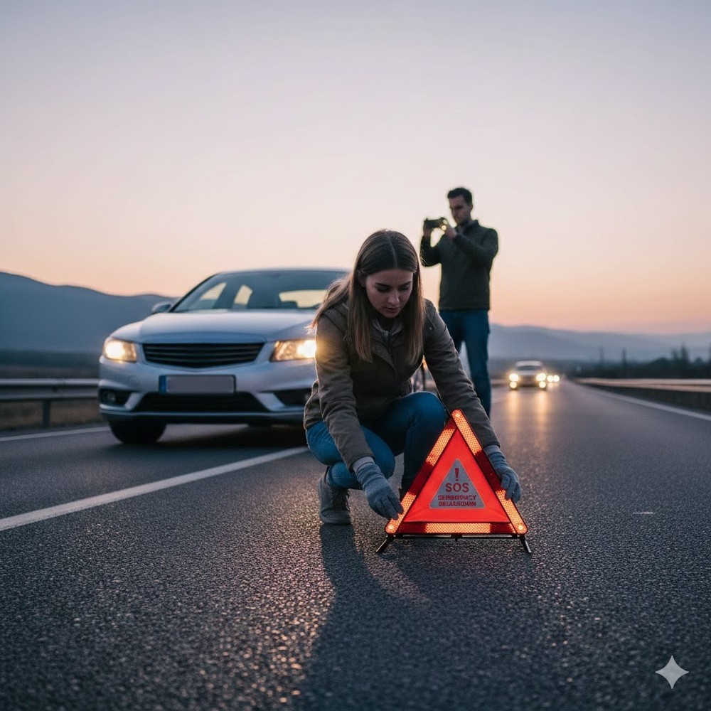 Universal Car Emergency Triangle Approved With Reflective Case