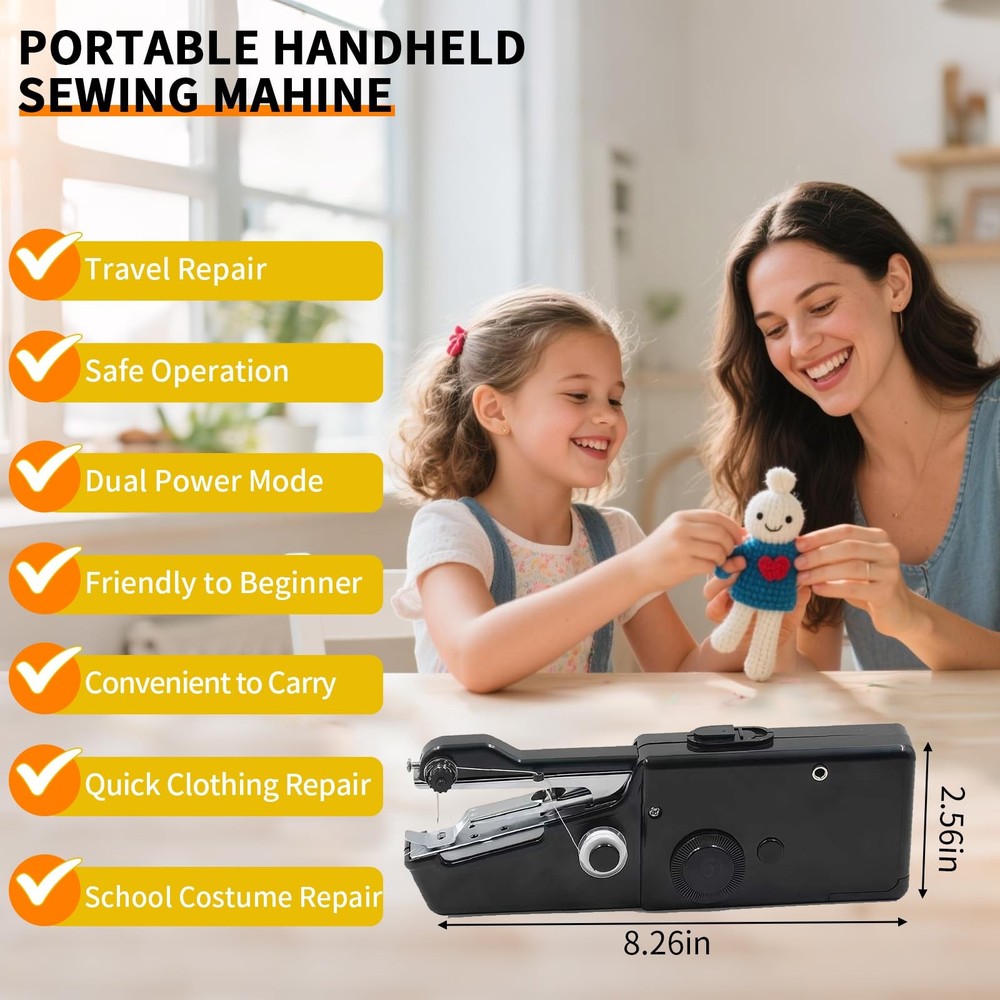 Handheld Sewing Machine for Beginners Adult,Portable Cordless Single Thread E...
