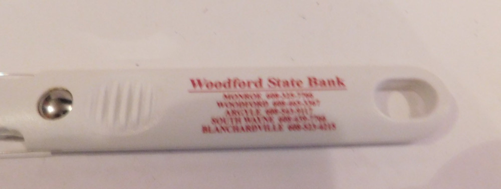 NICE 2 SIDED CHEESE SLICER WITH STATE BANK ADVERTISING