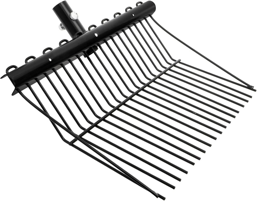 18 Tine Pitch Fork Head Metal Manure Rake Replacement 1 Inch Handle Socket