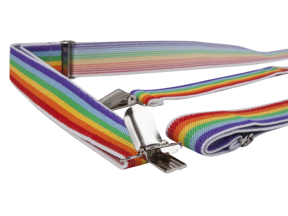 Rainbow Multi Color Elastic Suspenders