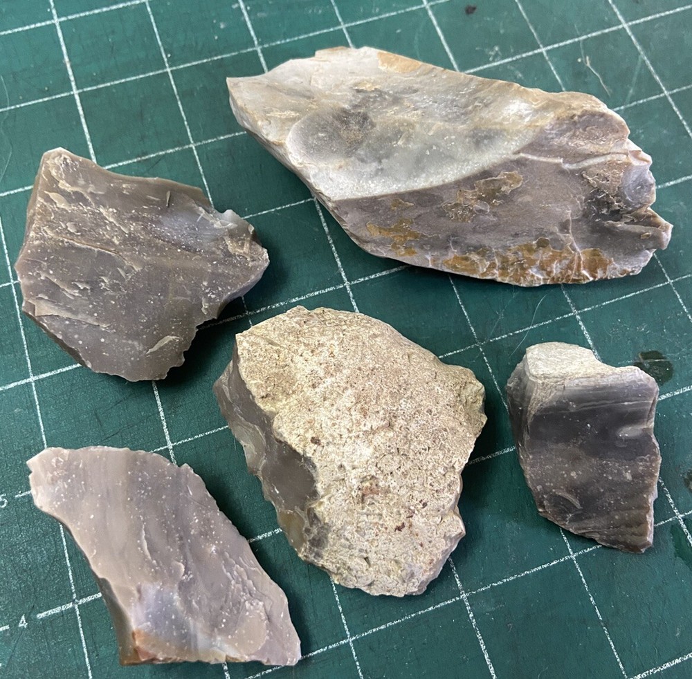 1 lb Practice Rock Georgetown Flint Chert Big & Small pcs- very little cortex