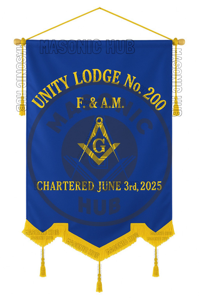 Custom Masonic Master Mason Blue Lodge Printing Banner Fringe & Braid Trim