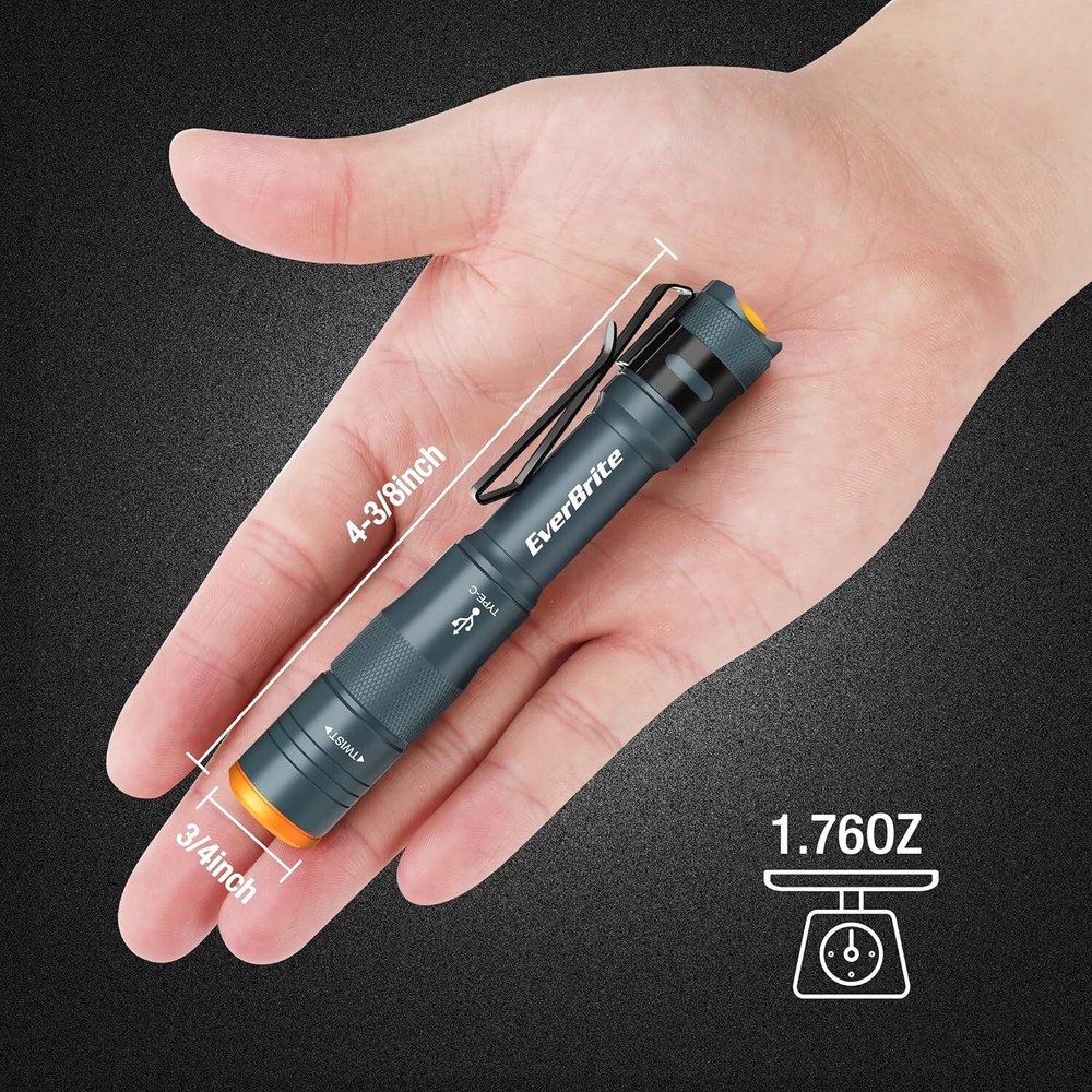 Mini Pen Light, Rechargeable Pocket Pen Flashlight with USB C Cable 4 Light Mode