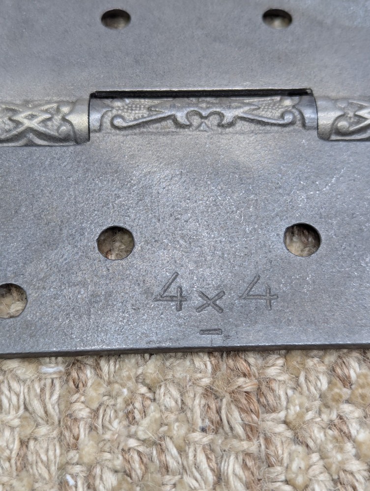 4" x 4" Antique Ornate Cast Iron Steeple Hinge