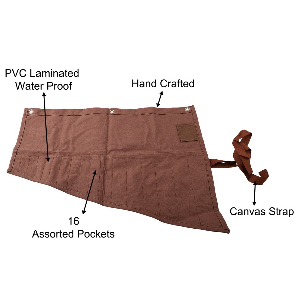 Waxed Canvas Workhorse Tool Roll Bag with Ample Pocket Space for Organization