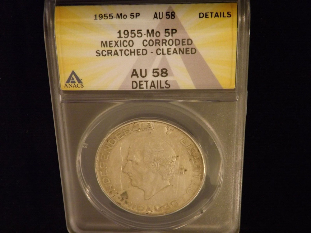 1955-Mo   5 P       Mexico     ANACS  AU 58