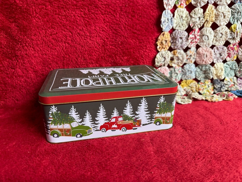 North Pole Tree Farm Decorative Tin