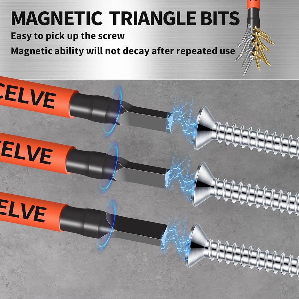 10-Pack Triangle Screwdriver Set Premium Steel Triangle Bit Long Magnetic Head