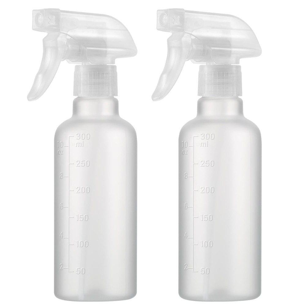 TTTred Leakproof Spray Bottles (2 Pack 10 oz), Adjustable Fine 2 PACK CLEAR