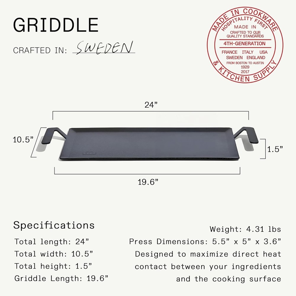 Made In Cookware | Carbon Steel Griddle | Rectangular Griddle